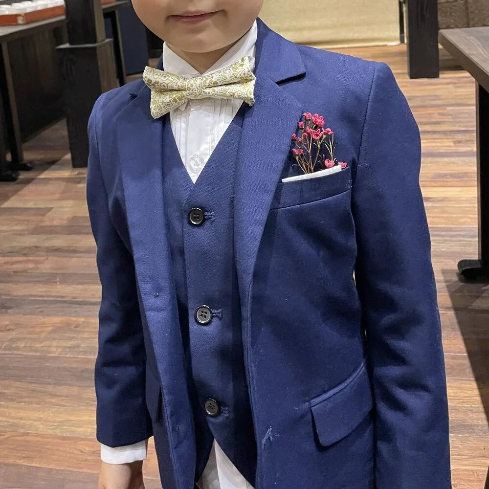 Gold Bow Tie- Gold Floral Kids